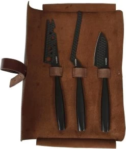 Boska Kaasmessenset Monaco+ Zwart - Met Lederen Hoes -Westmark Winkel leather black1