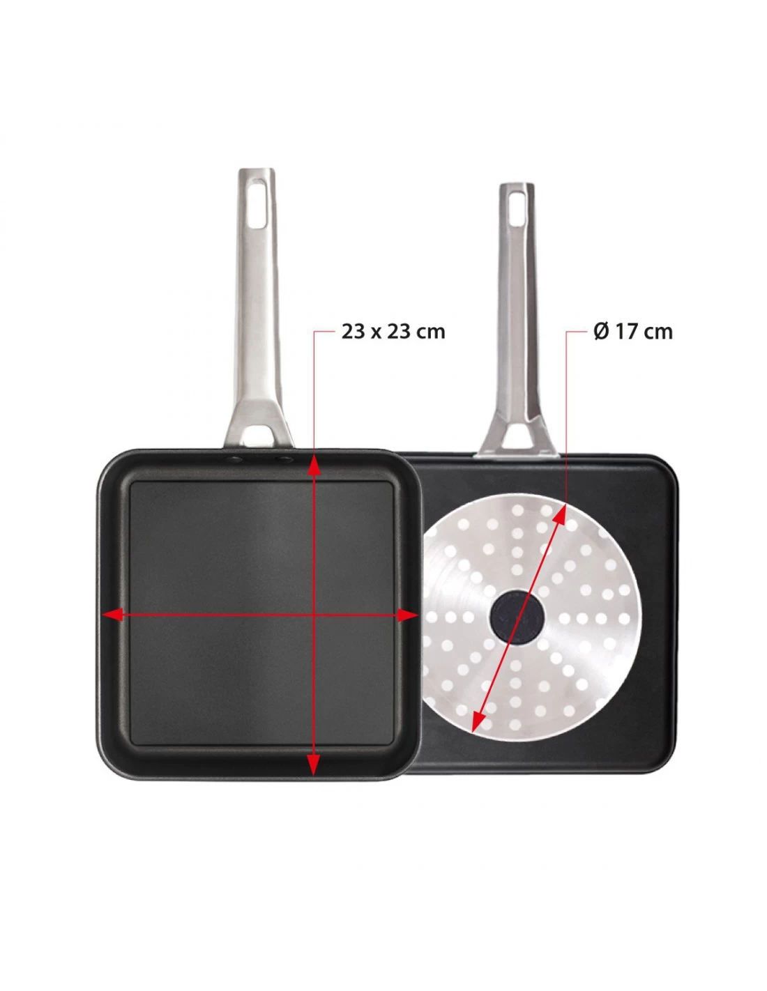 Valira Grillpan Aire - Gladde Bodem - 23 X 23 Cm - Standaard Anti-aanbaklaag 4 Valira Grillpan Aire - Gladde Bodem - 23 X 23 Cm - Standaard Anti-aanbaklaag - Afbeelding 2