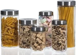 Sareva Voorraadpot - Glas / RVS Deksel - ø 11.5 Cm / 1.7 Liter -Westmark Winkel opbergglas set 1 1