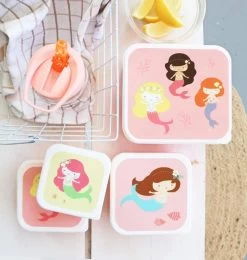 A Little Lovely Company Lunchset - Zeemeermin -Westmark Winkel sbseme40 lr 6 lunch snack box set mermaids