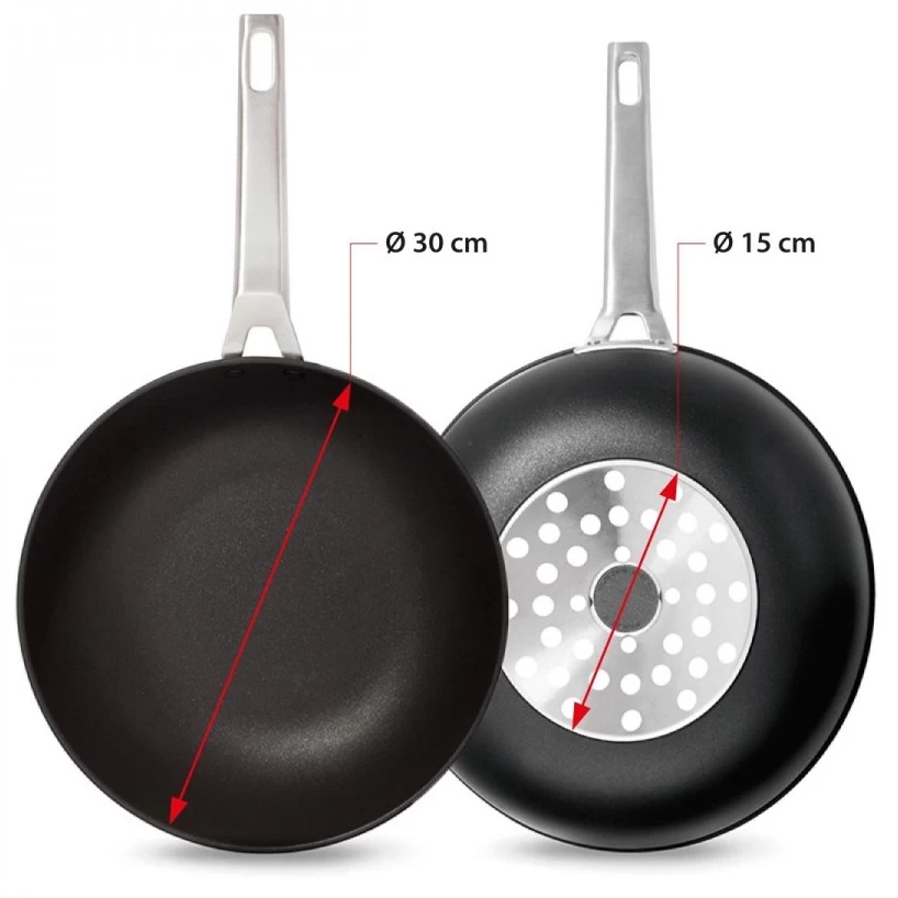 Valira Wokpan Aire - ø 30 Cm - Standaard Anti-aanbaklaag 5 Valira Wokpan Aire - ø 30 Cm - Standaard Anti-aanbaklaag - Afbeelding 3